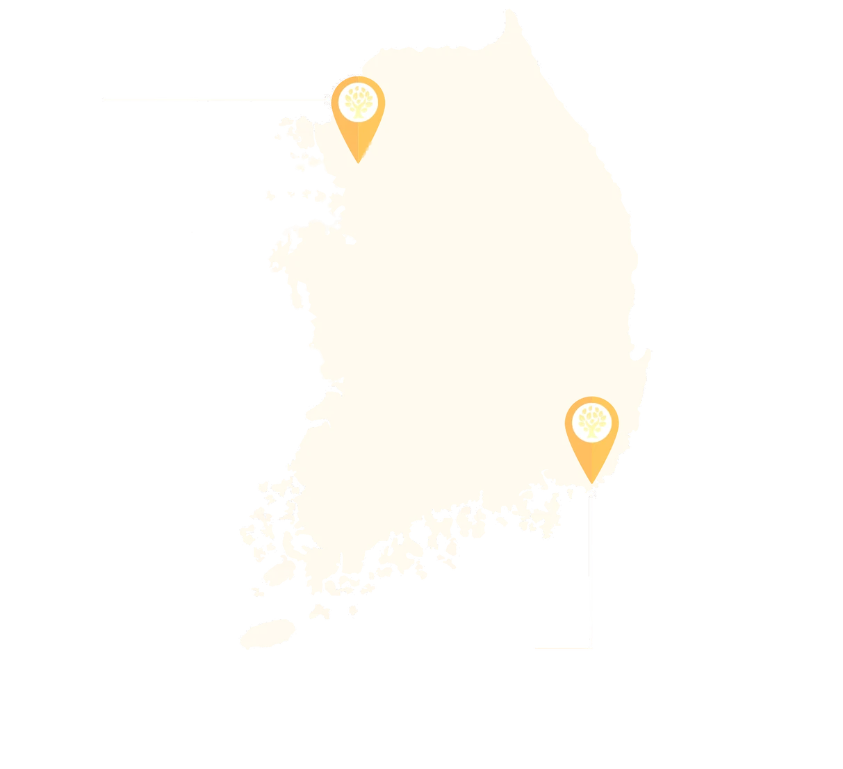 대한민국 지도 — 서울, 부산/창원 거점